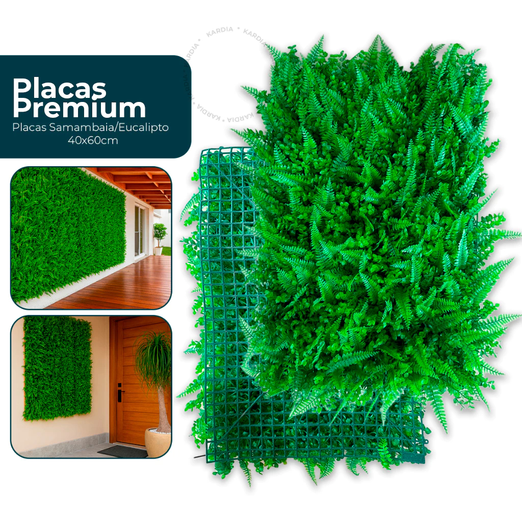 Placas de Samambaia/Eucalipto 60x40cm Muro Ingles Premium