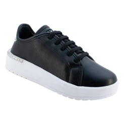 Tênis Infantil Menina Star Casual Preto Básico Liso Fácil de Limpar Detalhe em Strass