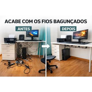 Organizador De Cabos para Esconder Fios Embaixo de Mesa Setup Gamer Resistente Organização em Oferta na Shopee
