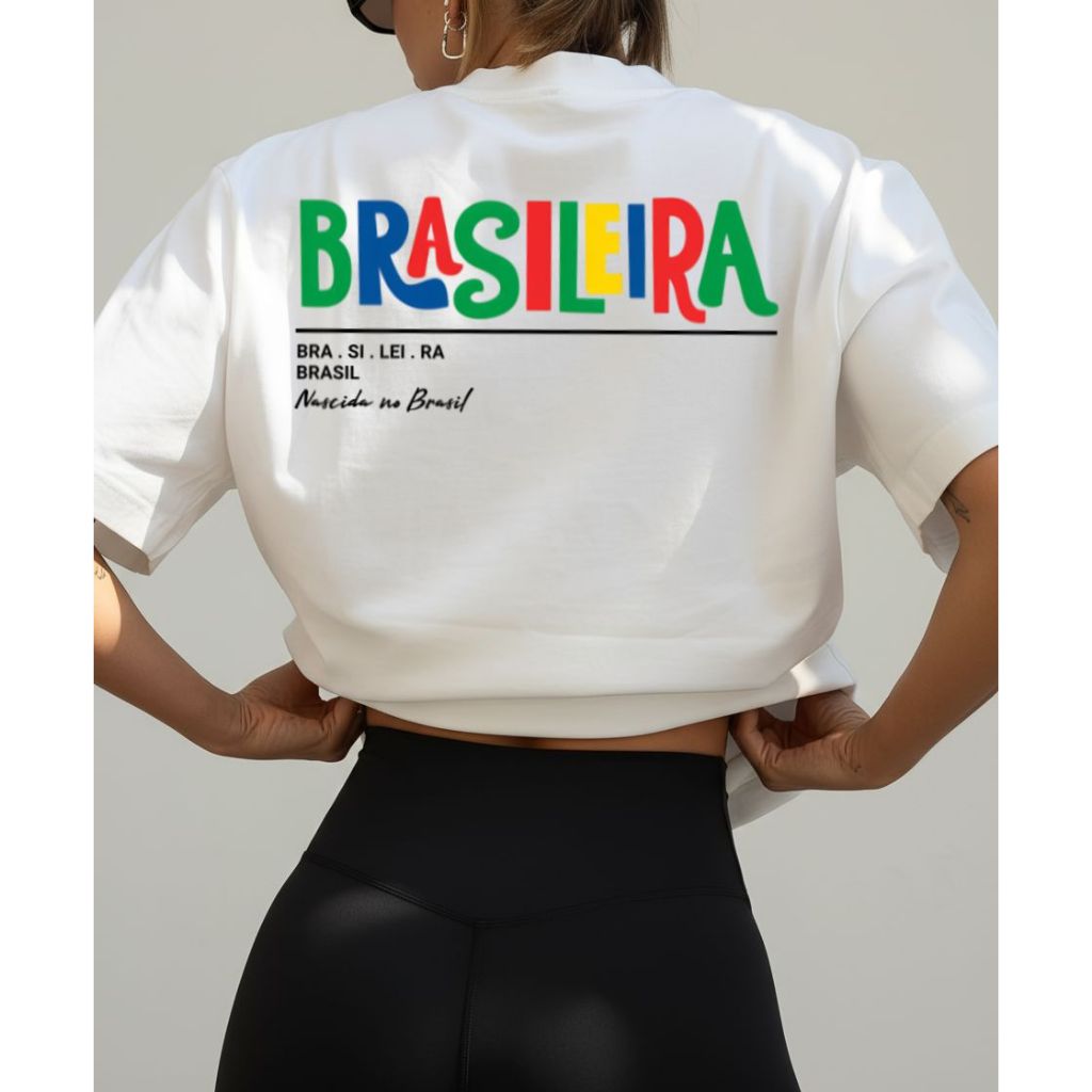 Camiseta Camisa 100% Algodão Blusa Estilosa Feminina Seleção Copa Brasil Tendencias Brasileiras