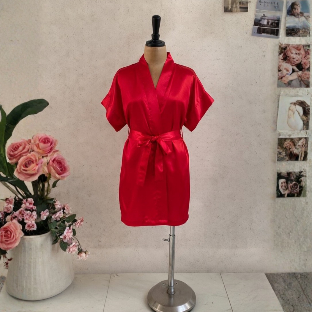 Robe Roupão Infantil Cetim Sem Bordado Bebê Criança Daminha Salão Florista em Oferta na Shopee