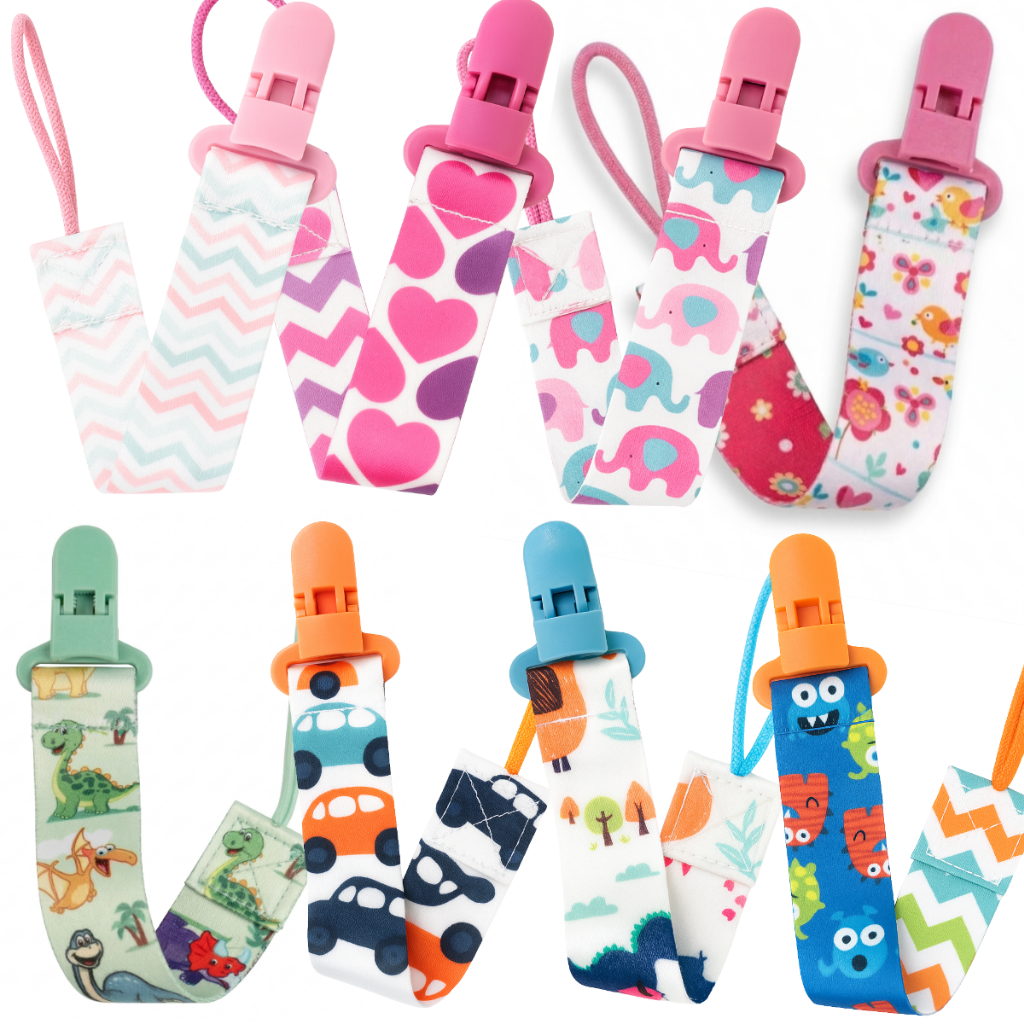 Prendedor Chupeta Universal Kit C/2 Cordinha de Chupeta Resistente Colorido Menino Menina