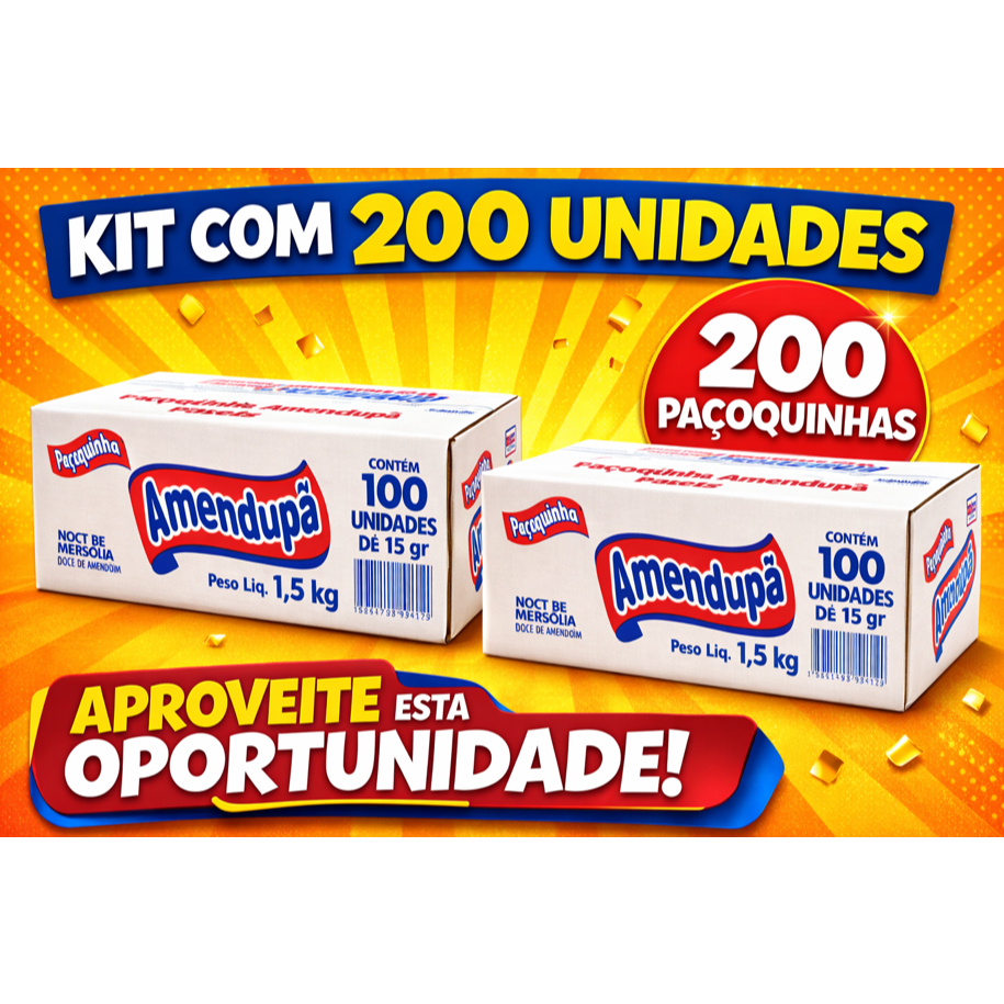 Paçoquinha Paçoca Rolha Amendupã Caixa - 200 100 50 unidades - Amendoim em Oferta na Shopee