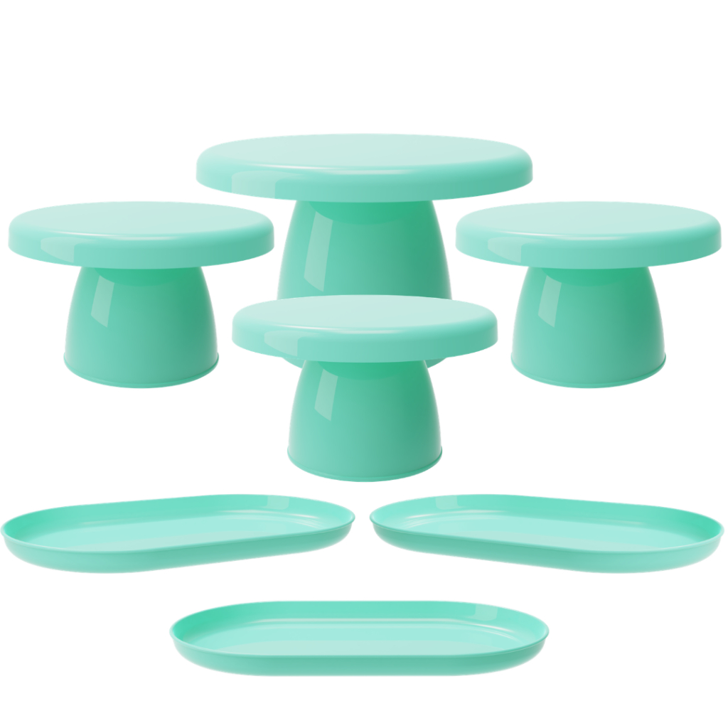 Kit Festa 1 Boleira Cake Popi 18cm  3 Mini Cake Popi e 3 Bandejas Popi em Oferta na Shopee