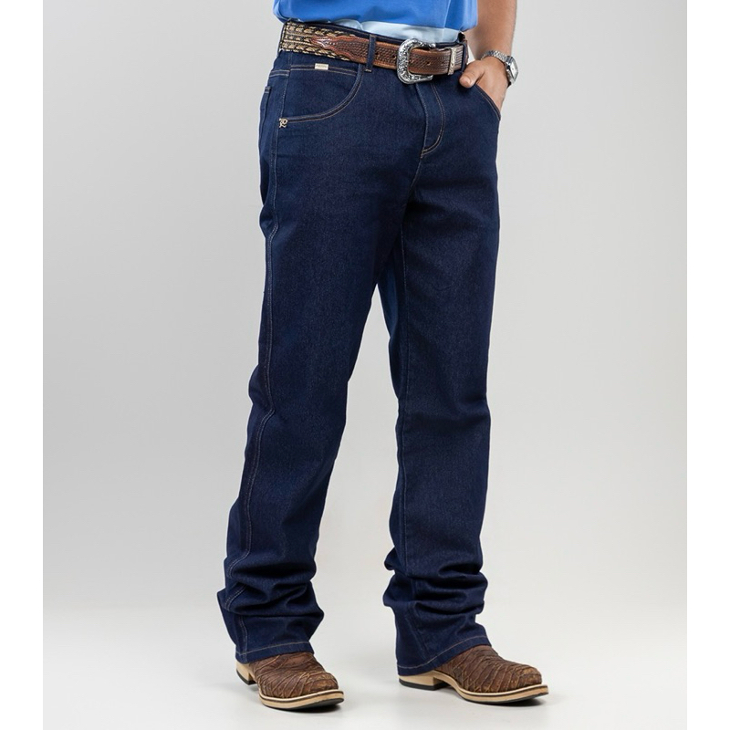 Calça Jeans Country Masculina Pierro Jeans Azul Escuro com Elastano Confortável e Resistente. Peão em Oferta na Shopee