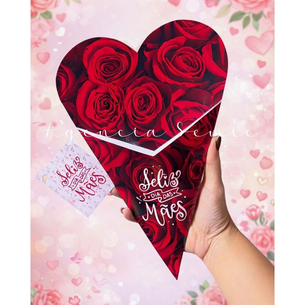 3/5/10 Caixa Buquê Personalizada + TAG - P/ 5 Bombons - Dia das Mães - Florais em Oferta na Shopee