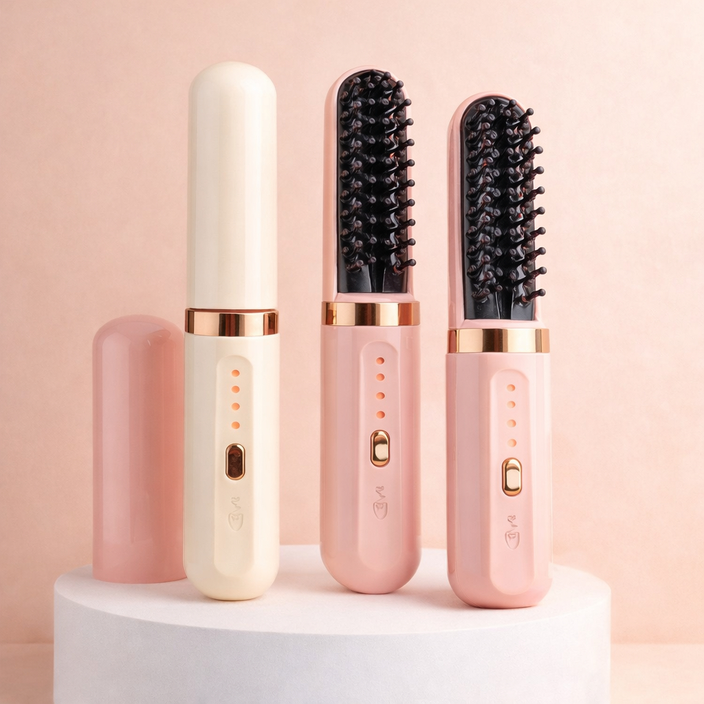 Escova Alisadora Sem Fio Recarregável Modeladora Portátil Anti Frizz Bivolt em Oferta na Shopee