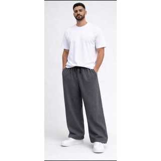 CALÇA MOLETOM  BAGGY GROSSA FLANELADA  RETA LARGA UNISSEX