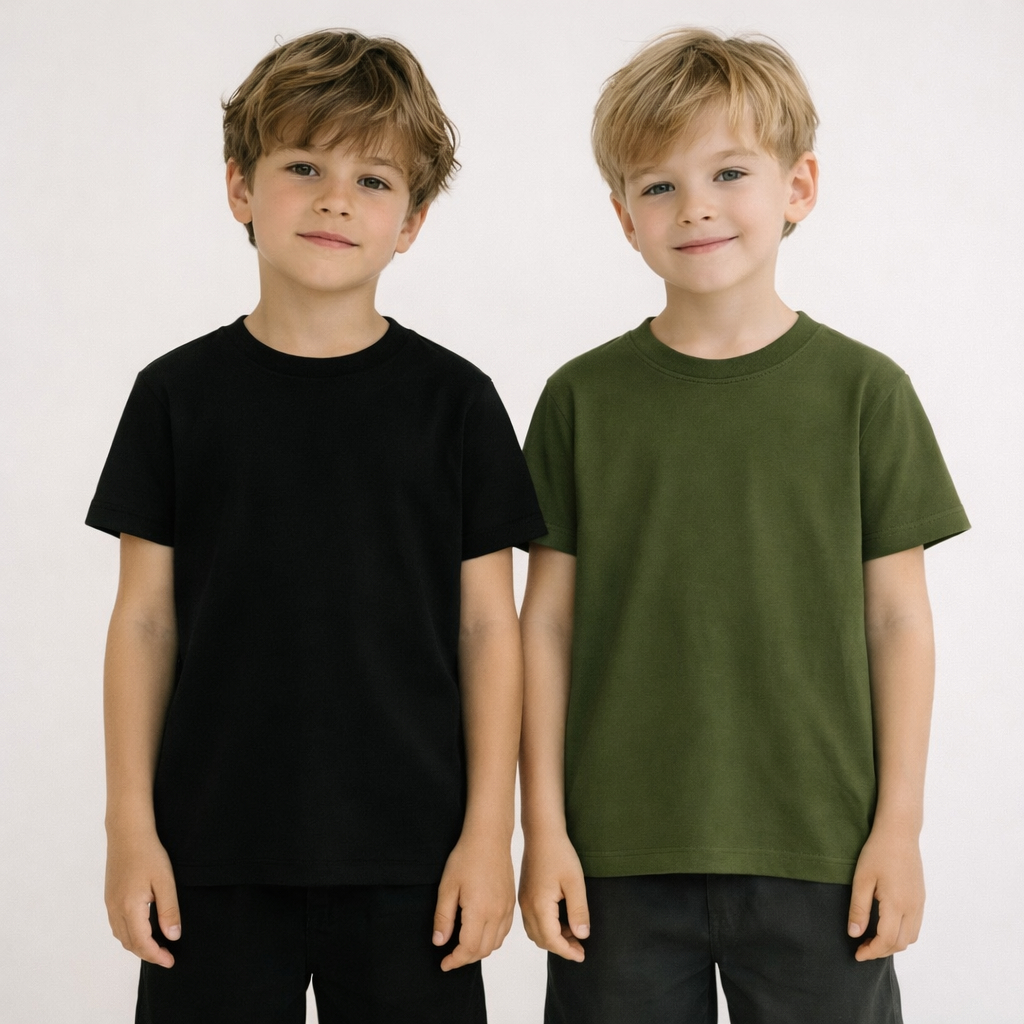 Kit 2 Camisetas Básicas Infantil Menino Masculino Algodão Dia a Dia 1 a 16 Anos