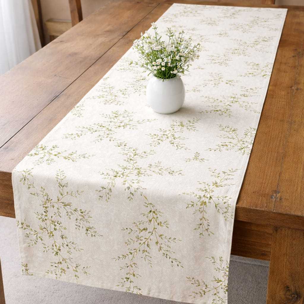 Caminho Trilho de Mesa Algodão – Elegância e Sofisticação para sua Cozinha 1.45m x 0,45cm -Decorção