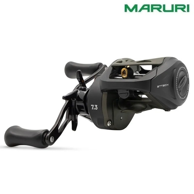 Carretilha Maruri Attack AtB7 Drag 5kg 7.3:1 7 Rolamentos 207g Preta Esquerda / Direita