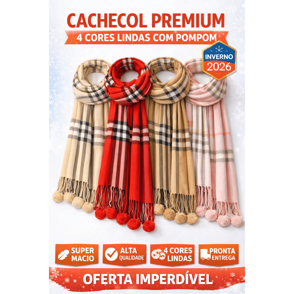 Cachecol Xadrez Lenço Com POMPOM Xale Quentinho para o Frio Outono e Inverno Feminino e Unissex em Oferta na Shopee