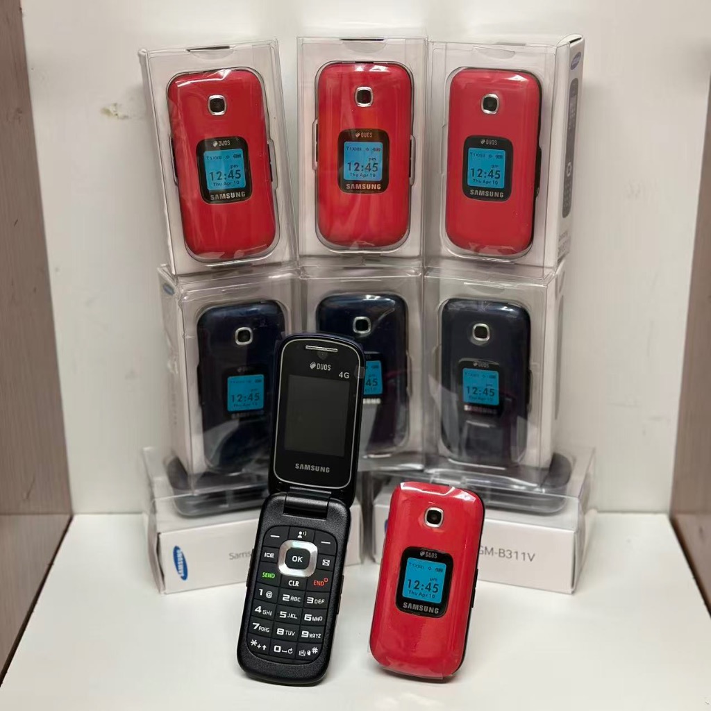 Telefone Samsung SM-B311V Flip Tecla Grande Ideal Avós Idosos câmera de telefone rádio de bateria de lítio