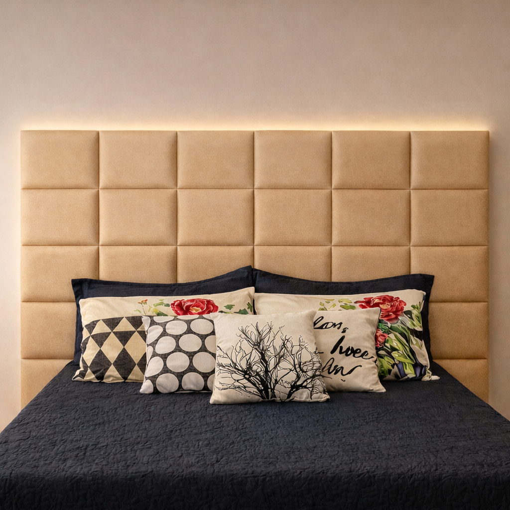 Cabeceiras de Cama Autocolante 40x30cm Cabeceira de Cama para Casal Estofada Adesiva Modulada