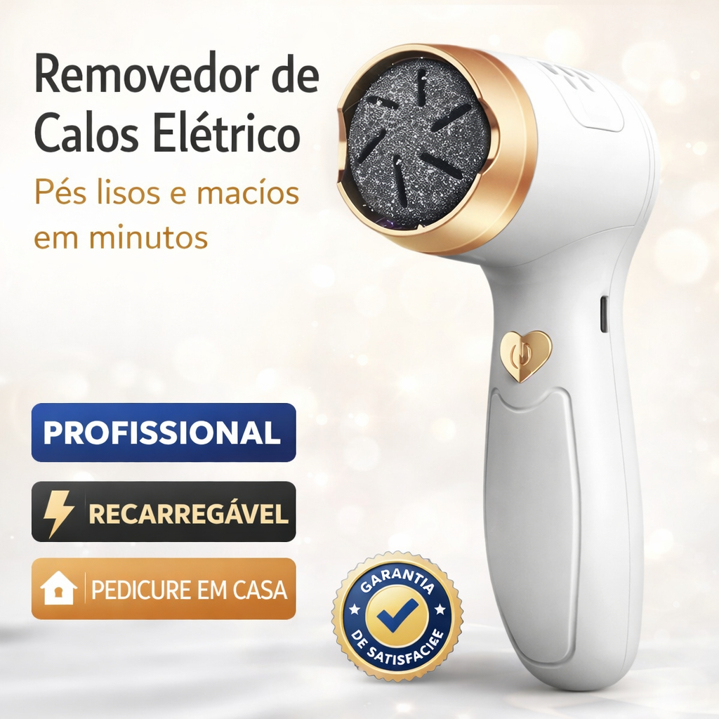Removedor de Calos Elétrico para Pés Lixa Elétrica Recarregável Profissional Portátil