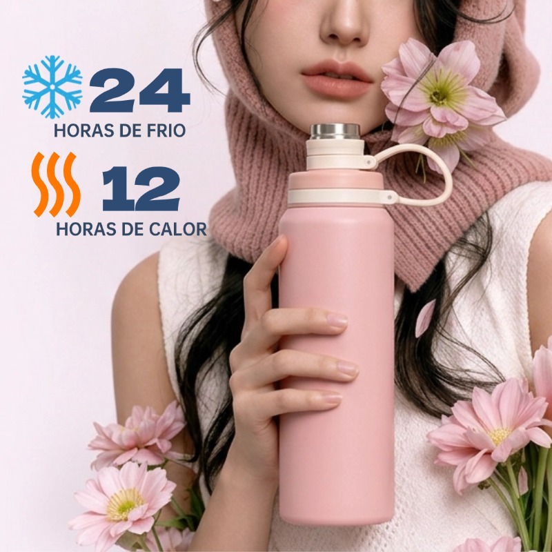 Garrafa Térmica de água 600ml Quente&Frio Com alça palha inox 304 Copo Térmico Isolado academia/camping/trabalho-XR-70 em Oferta na Shopee