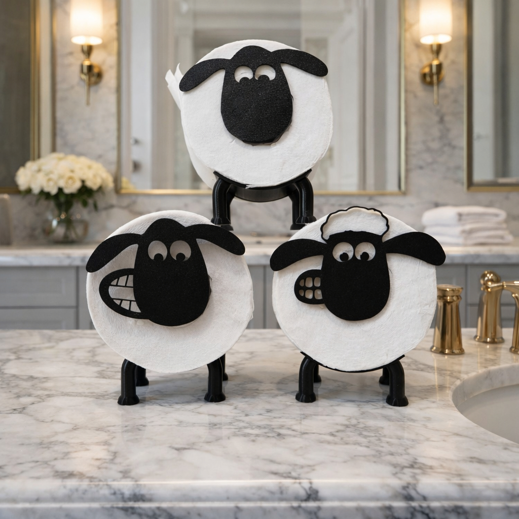 Suporte Papel higiênico Banheiro Ovelha Shaun Carneiro Decoração de Banheiro