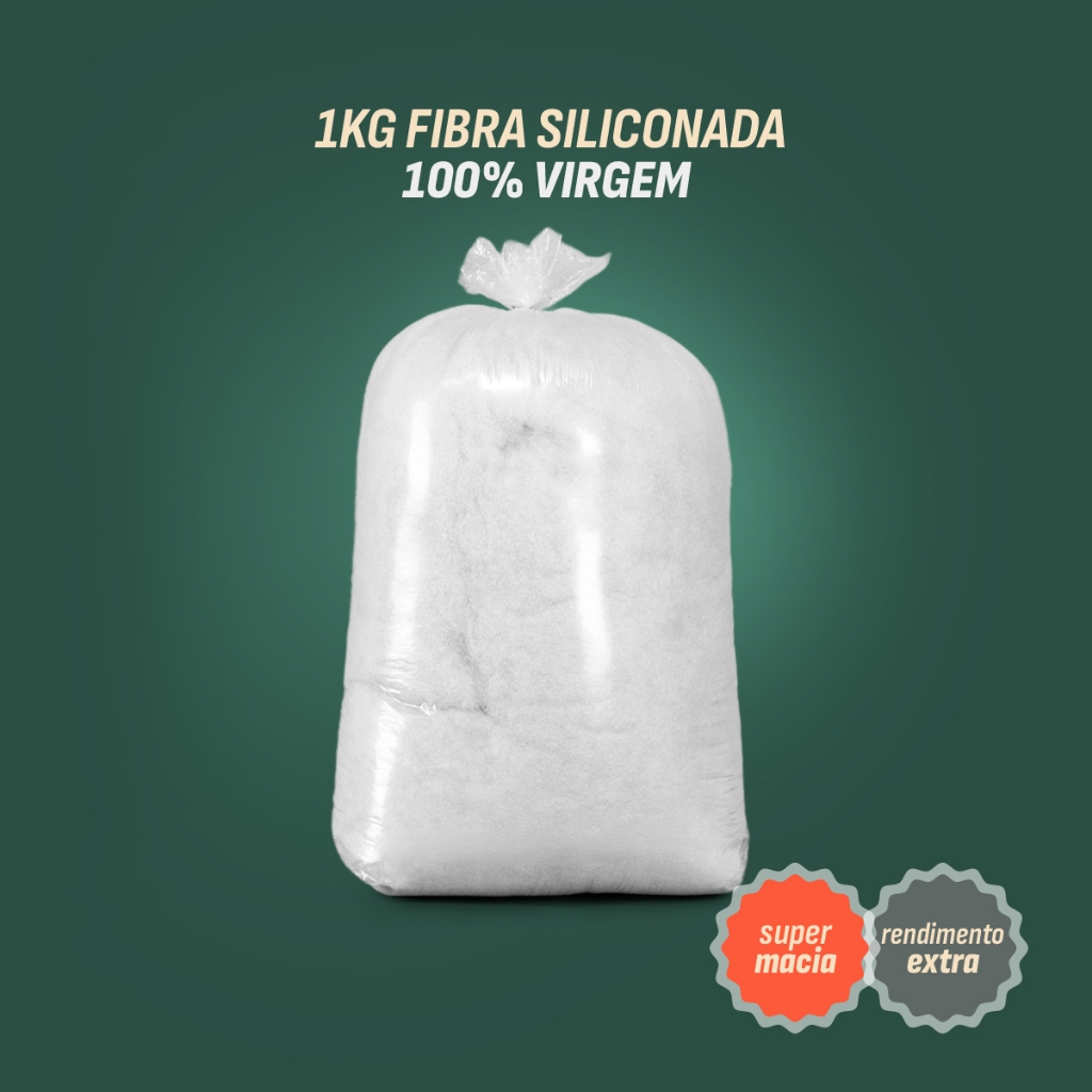 1Kg Fibra Siliconada 100%, Fibra Virgem, Macia, Inodora Almofadas, Travesseiros, Amigurumi