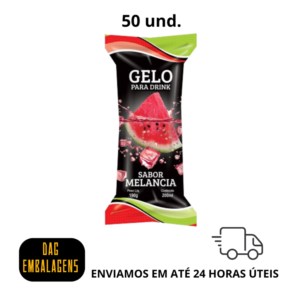 Embalagem para Gelo Saborizado 9,5x21cm Perolada