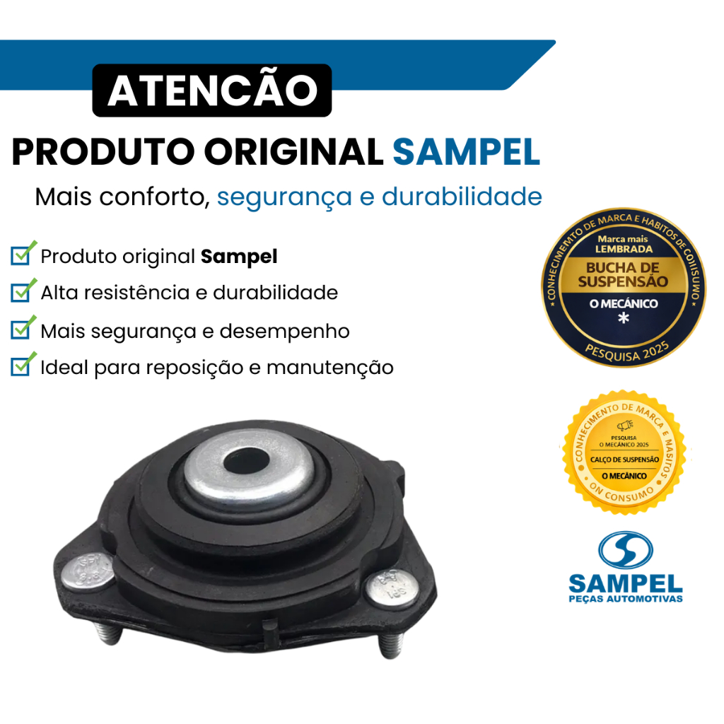 Kit Coxim Amortecedor Dianteiro c/ Rolamento e Batente Fiesta Ecosport Sampel