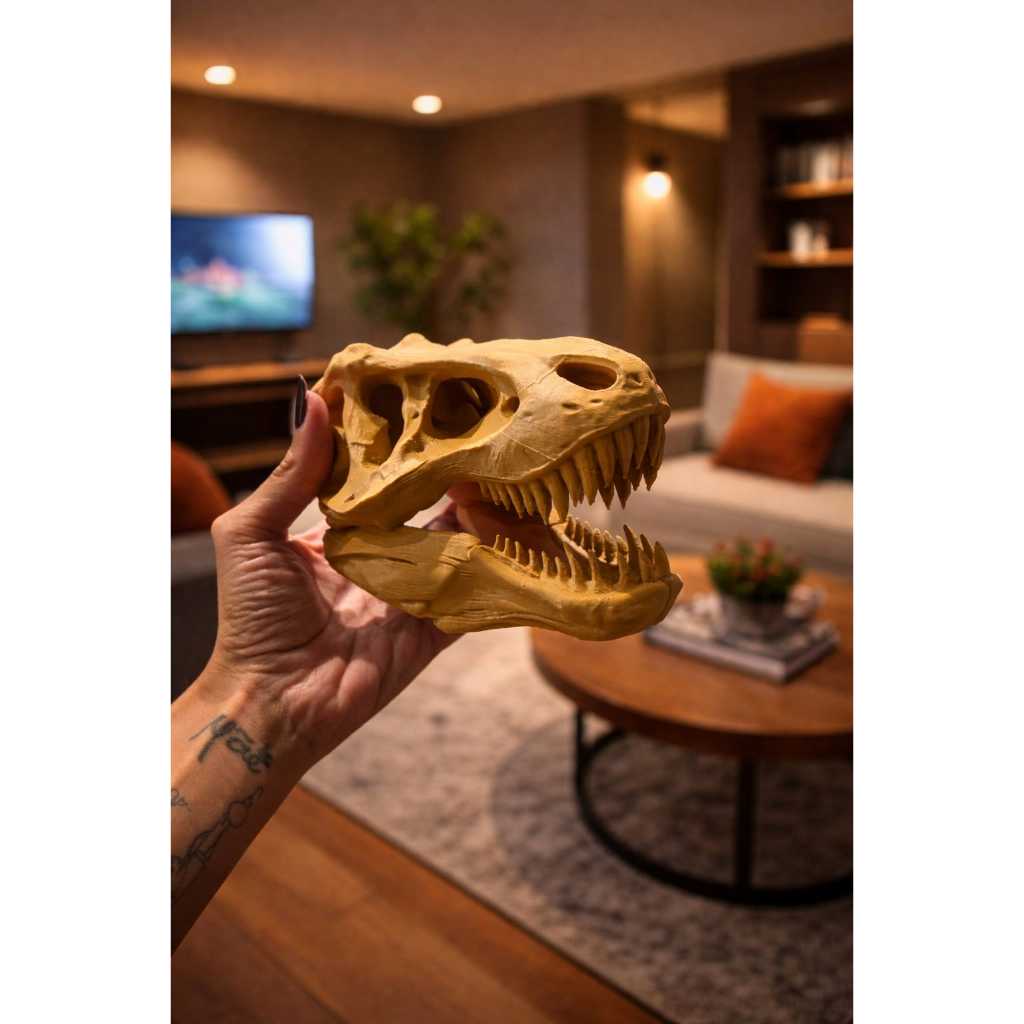 Fóssil Decorativo T-Rex Crânio Tiranossauro Rex
