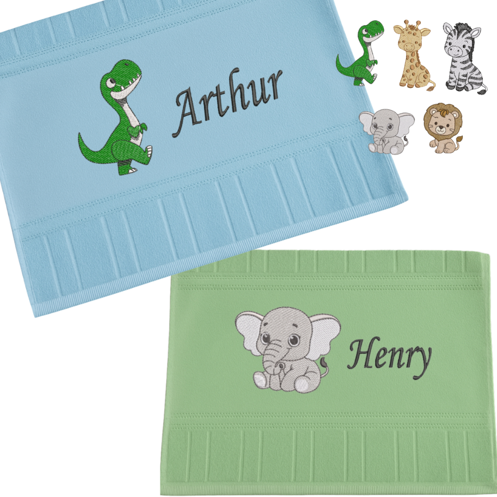 Toalha de Boca Bebê Personalizada com Nome do Seu Filho Tema Safari