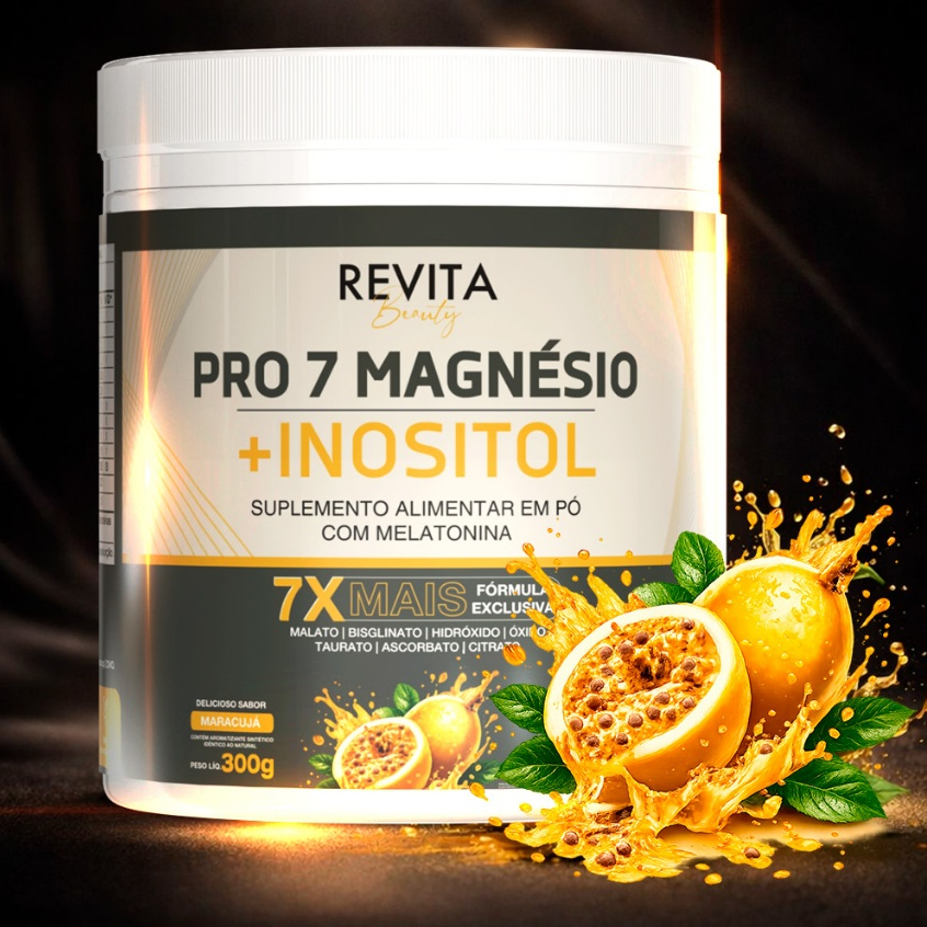 Magnésio Pro 7 + Inosito Revita Beauty 7x Mais Magnésios Formula Premium 300g - Envio Rapido
