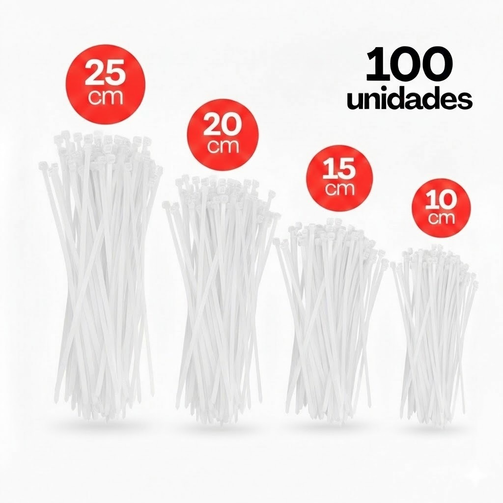 Kit 100 Abraçadeiras Enforca Gato De Nylon