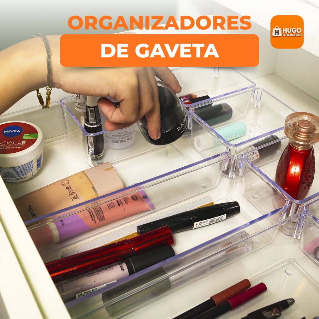 Kit Organizador Acrílico Para Penteadeira e Escrivaninha – Organização de Makes e Objetos em Oferta na Shopee