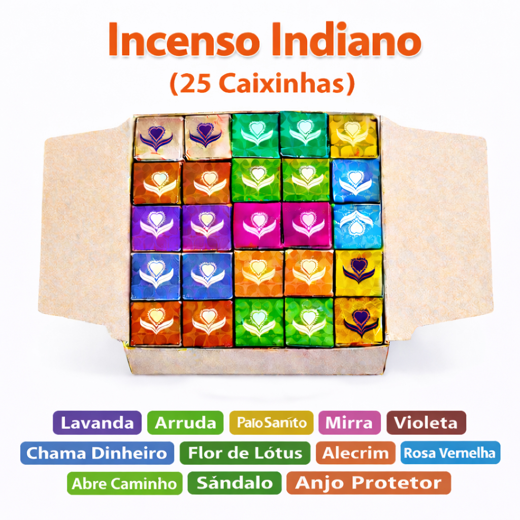 Incenso Indiano Varetas 25 Caixinhas Sortido 12 Aromas Atacado em Oferta na Shopee