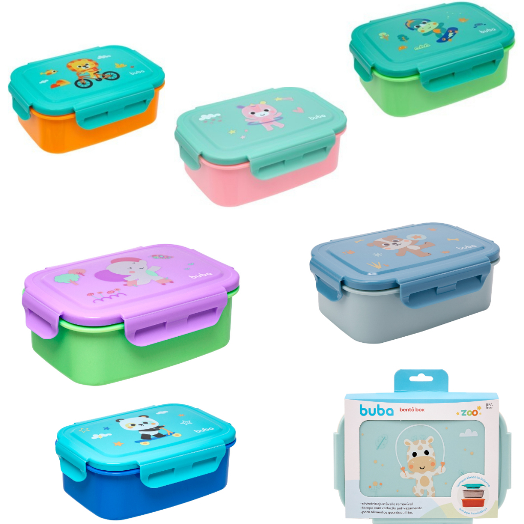 Bento Box De Inox Com Trava e Divisórias Pote Marmita 600 ml Da Buba