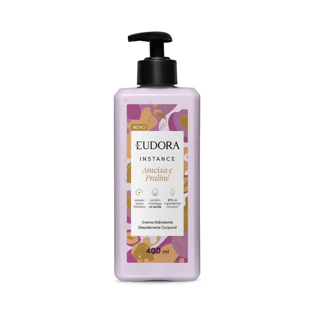 EUDORA Creme Hidratante Desodorante Corporal Instance Ameixa e Praliné 400ml- PRODUTO ORIGINAL