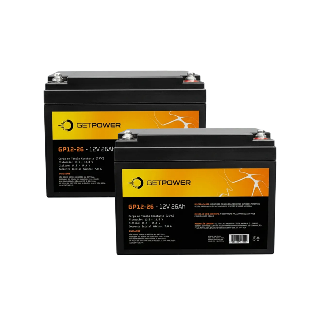 2 Baterias 26Ah GP12-26 No-break, Sistema Solar, Cadeira de Rodas