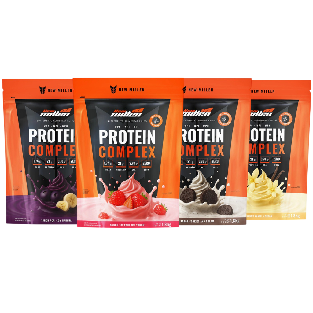 New Millen Protein Complex Blend de Proteínas 1,8kg Nova Fórmula