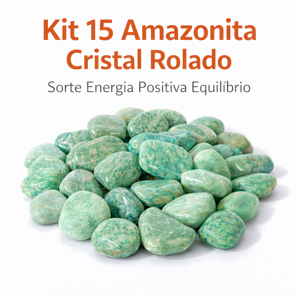 Amazonita Cristal Rolado Pedra Natural Sorte Energia Positiva Equilíbrio Espiritual Envio Rápido