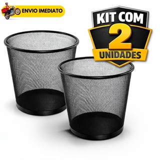 Lixeira Tela Metal Escritório 10 Litros Cesto de Lixo Aramado Resistente Casa Quarto Cozinha Telada em Oferta na Shopee