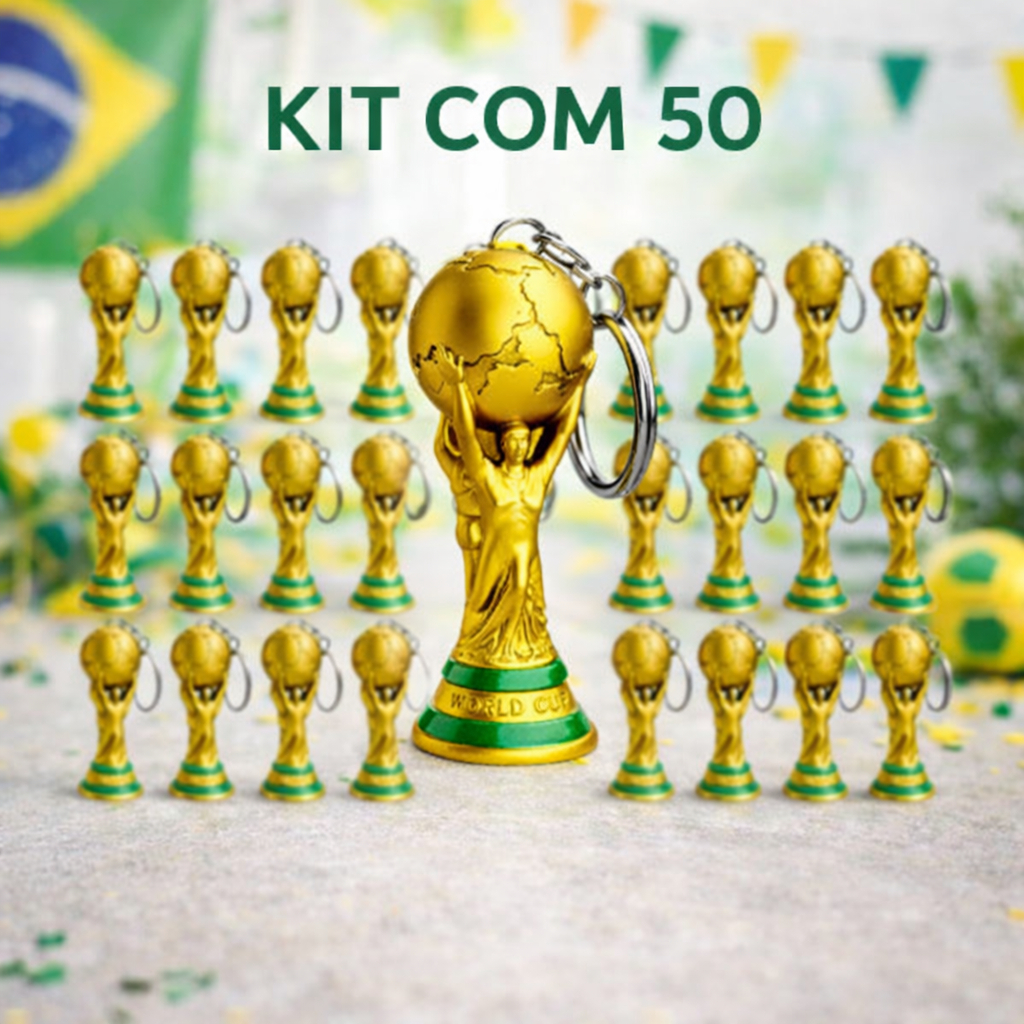Kit Chaveiros Troféu Copa do Mundo  2026 Troféu  Lembrancinha Para Festa Revenda World Cup