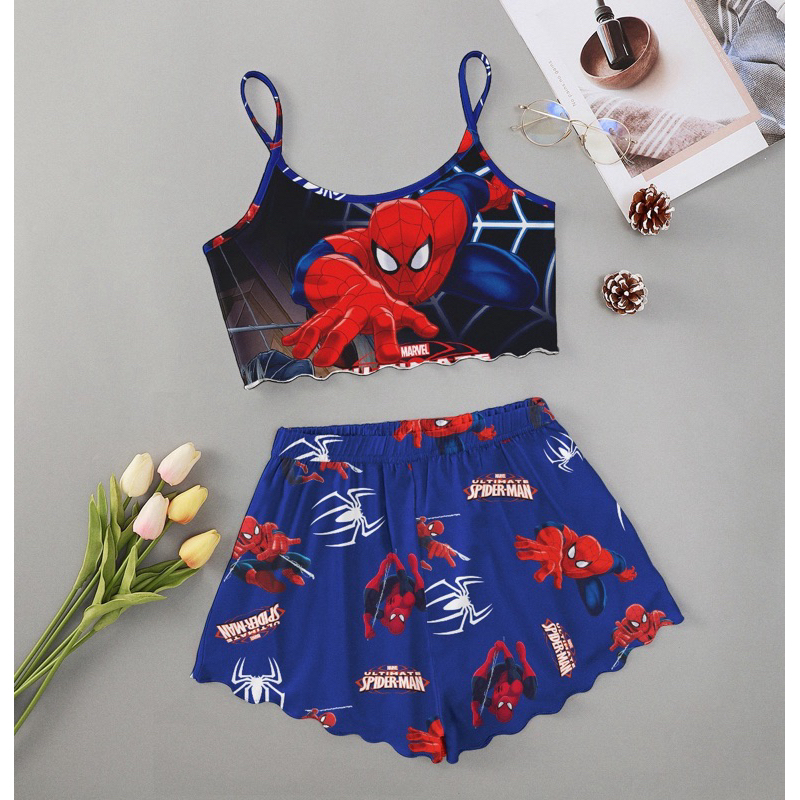 Baby Doll Nuvem Homem Aranha Spider Man Verão