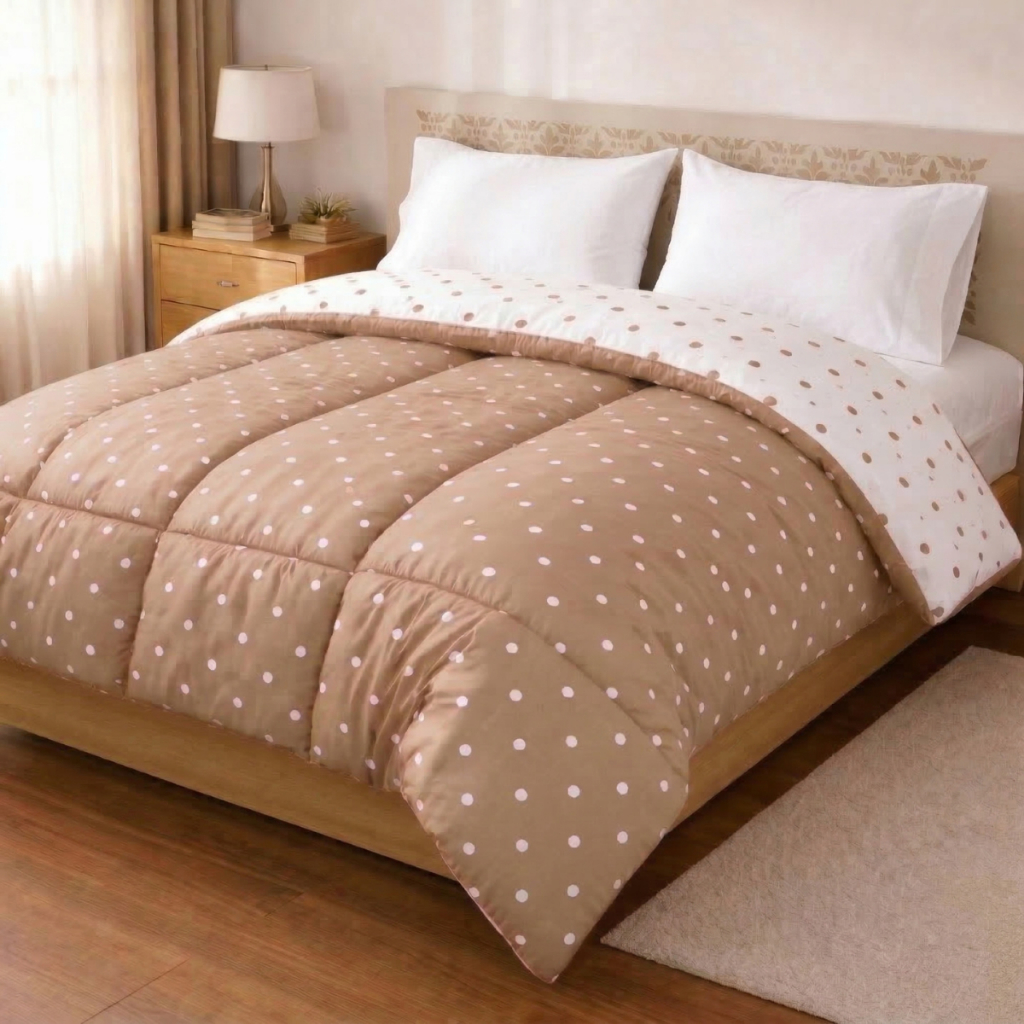 Edredom Casal Queen Micropercal Poá Dupla Face em Oferta na Shopee