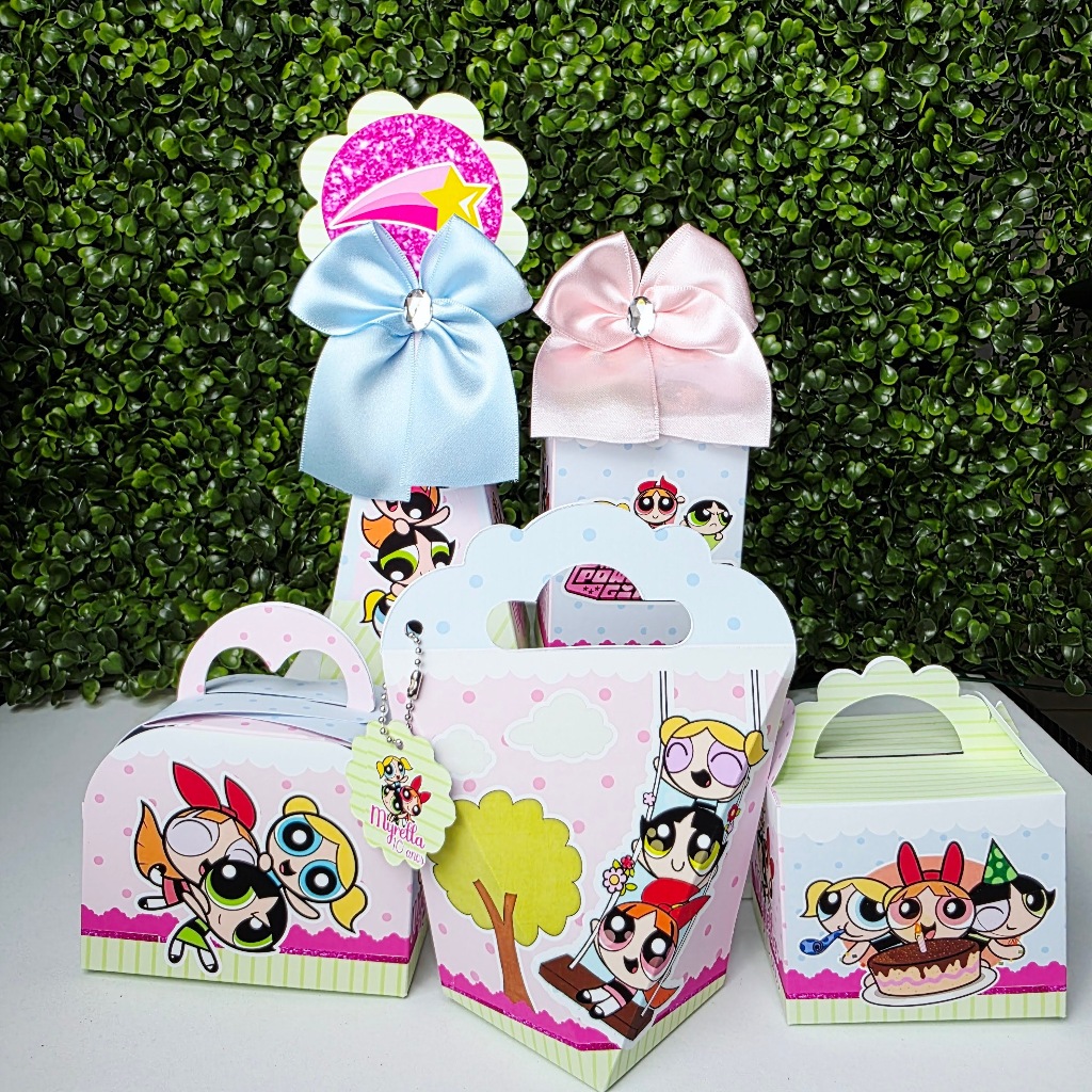 Kit Caixa Montada MENINAS SUPER PODEROSAS - Personalizados - Festa infantil - Aniversário - Lembrancinha