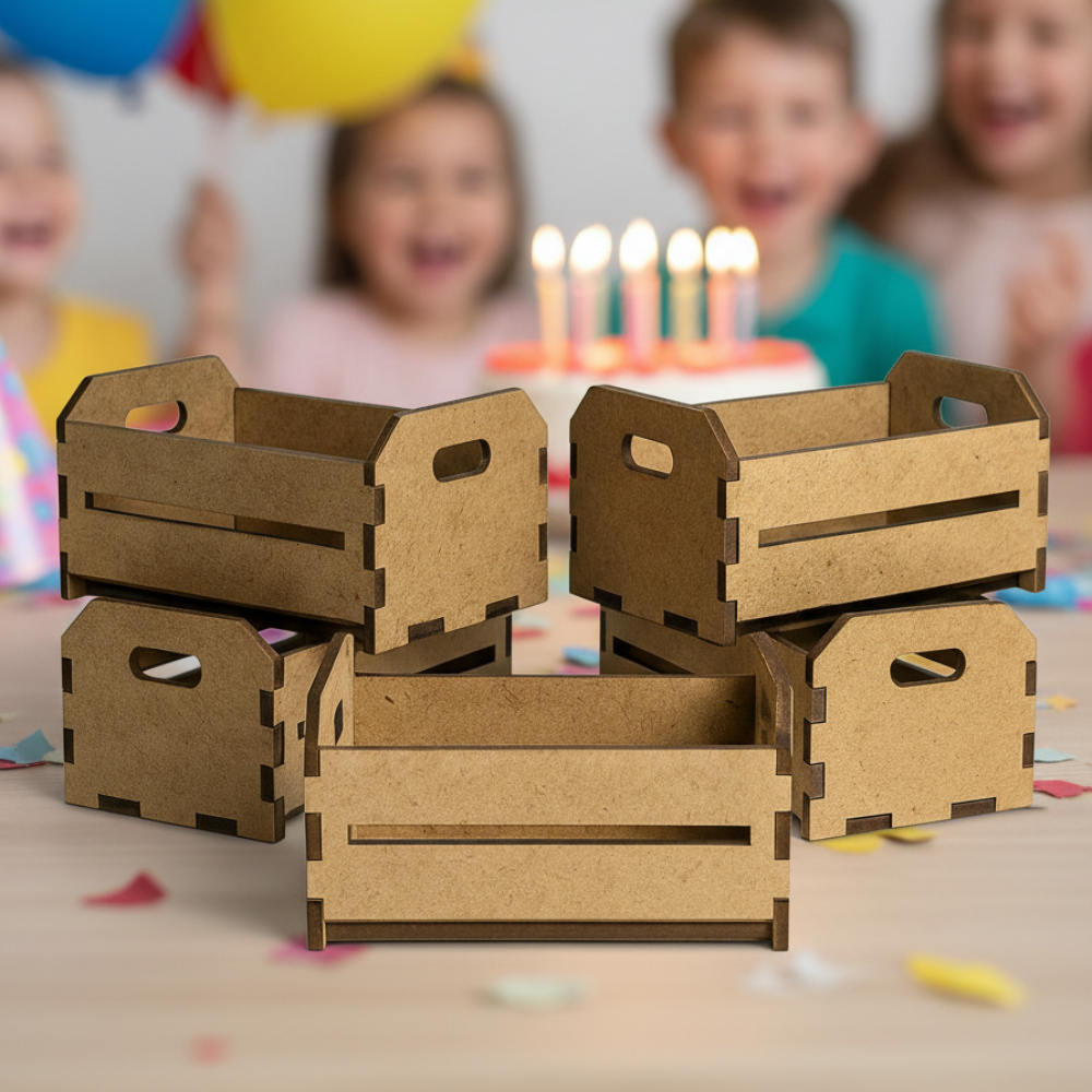 Kit Caixote Lembrancinha de Fresta em MDF Festa e Aniversario