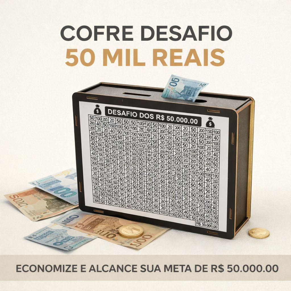 Cofre 50 Mil Valores Adesivados para Desafio