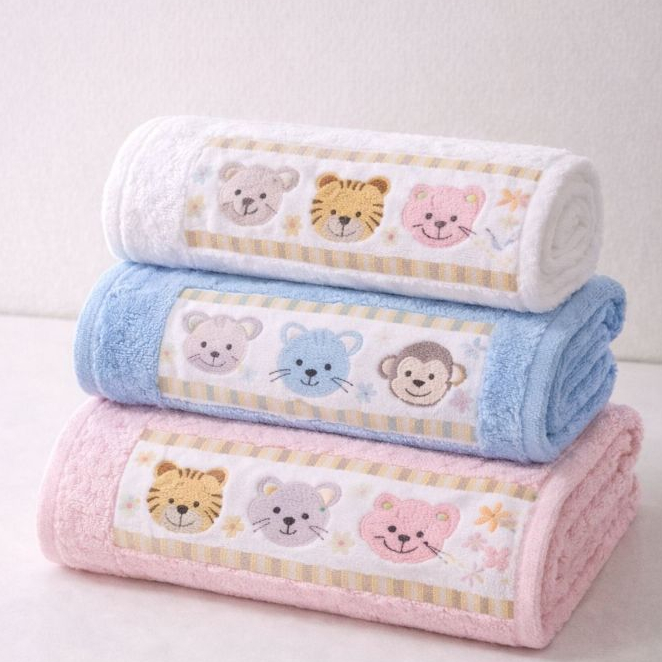 Kit 2 Toalha de Banho Infantil Kids Para Bordar Ponto Cruz 100% Algodão