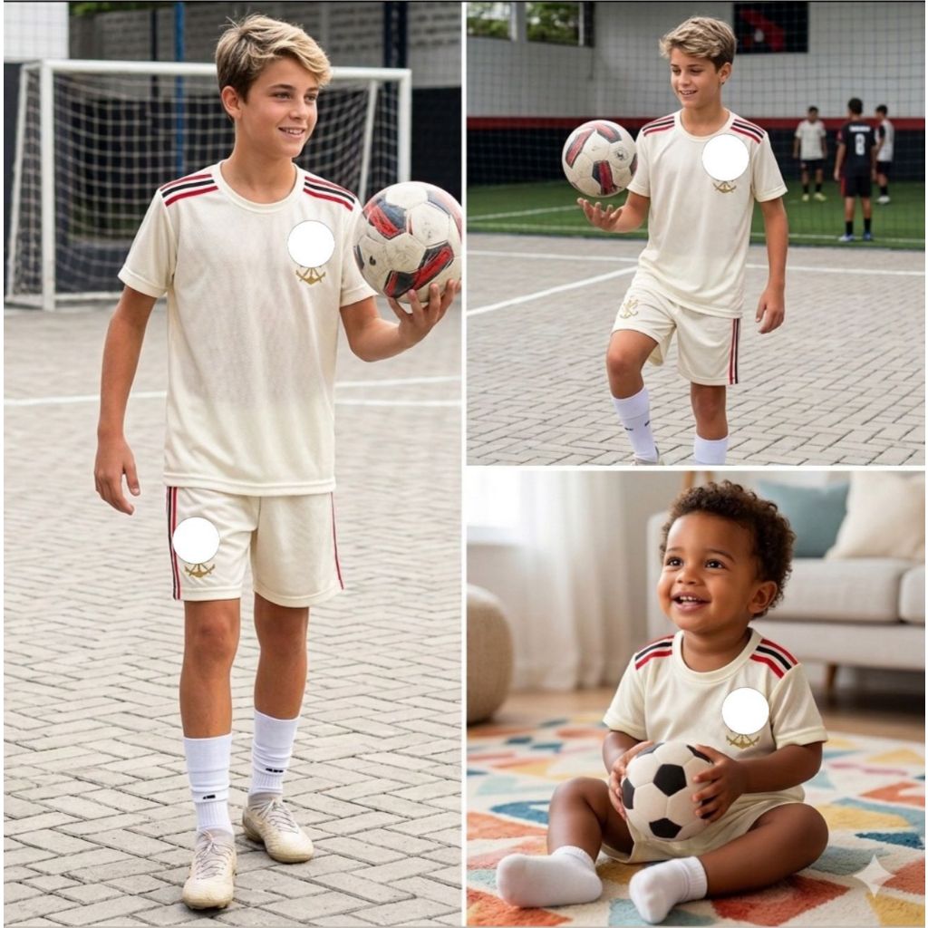 Conjunto Roupa Infantil Juvenil Kit 2 Peças Camisa e Bermuda Dryfit Raça Rubro 2 aos 14 Anos em Oferta na Shopee