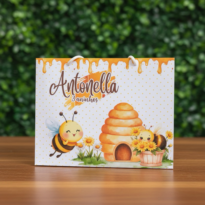 Sacolinha Personalizada Abelhinha|decoração Aniversário abelhas |Lembrancinha surpresa Festa