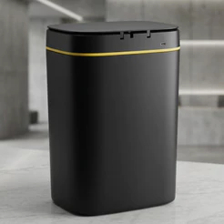 Lixeira Inteligente Recarregavél com Sensor Automático – 16 Litros | Preta