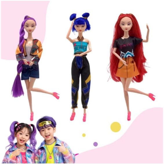 Boneca Guerreiras Do K-pop C/MUSICA Demon Hunters Rumi Mira Zoey 30CM Enfeite Festa