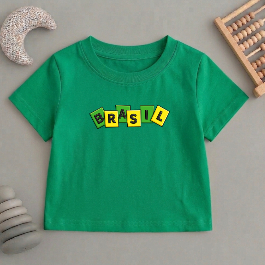 Blusa Infantil Juvenil Camiseta Brasil Campeão Copa 2026 Feminina Masculina