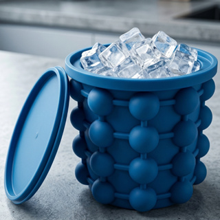 Balde Forma de Gelo Silicone Térmico para fazer Gelo Rápido 120 Cubos Com Balde e Tampa em Oferta na Shopee