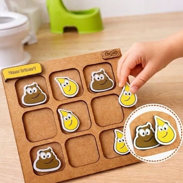 Jogo desfralde tchau fralda xixi e cocô treinamento de penico jogo brinquedo em MDF